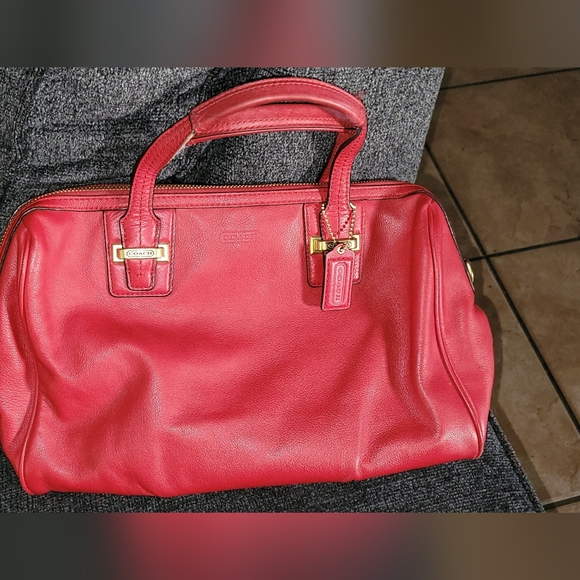 Coach Handbags - Coach Cherry Red Leather Satchel